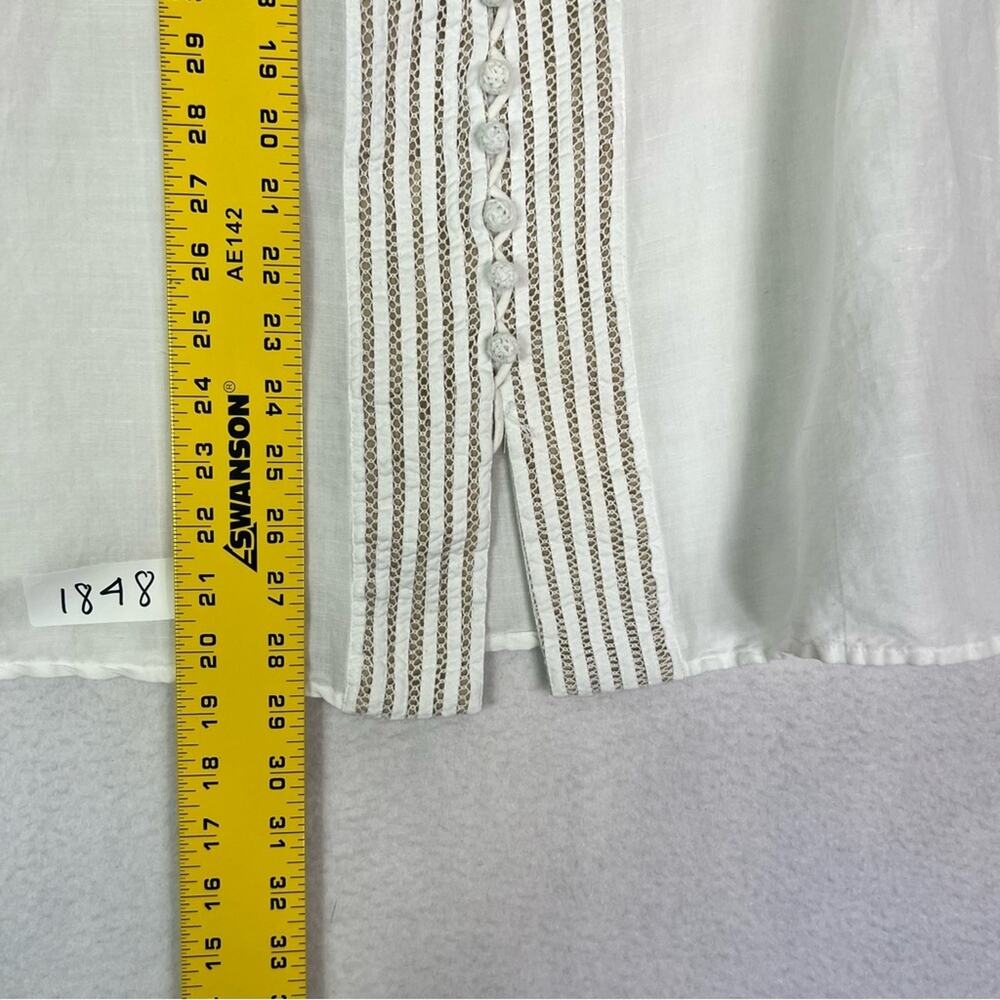 Soft Surroundings Tunic Lilith Mandarin Collar Button Up Cream White S - Picture 7 of 12